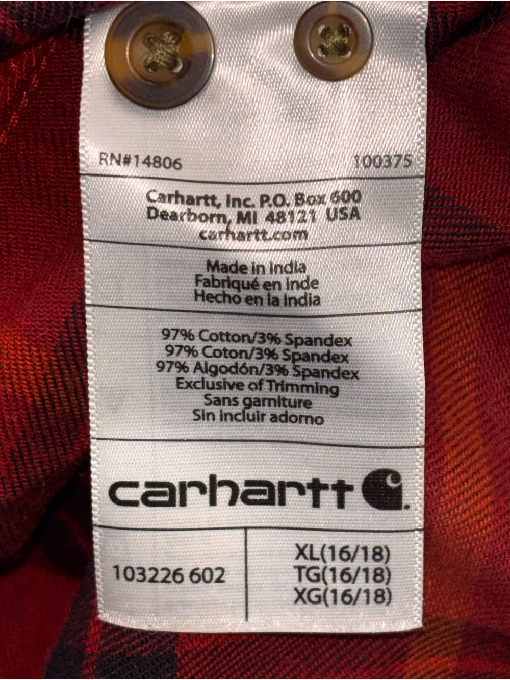 Carhartt Flannel Plaid Button Down Long Sleeve Shirt - Picture 7 of 13